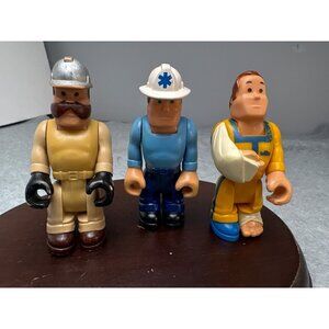 Fisher Price Husky Helpers Set 3 Figures - Construction Worker Paramedic & Injur